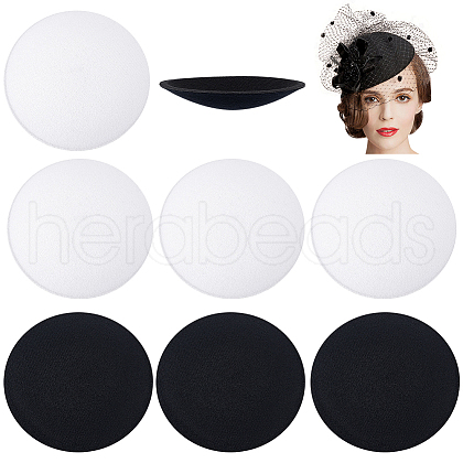 BENECREAT 8Pcs 2 Colors EVA Cloth Round Fascinator Hat Base for Millinery Magic AJEW-BC0007-70-1