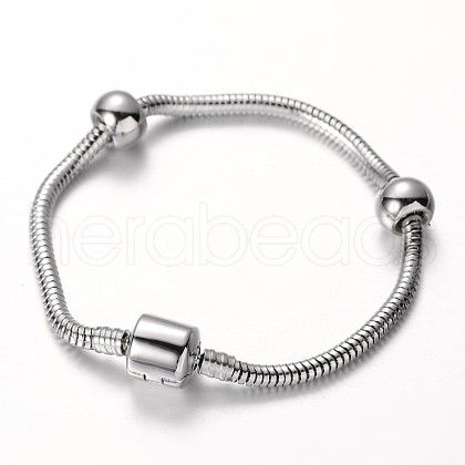Tarnish Resistant 304 Stainless Steel European Style Snake Chains Bracelet Making STAS-I047-02D-1