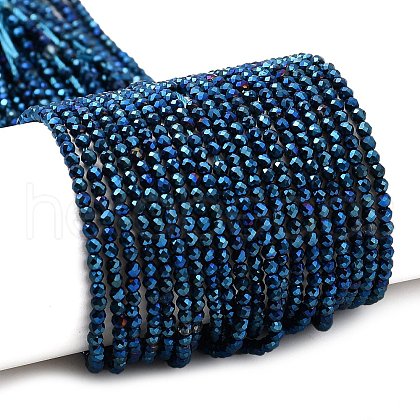 Electroplate Glass Beads Strands GLAA-H021-01A-FP03-1