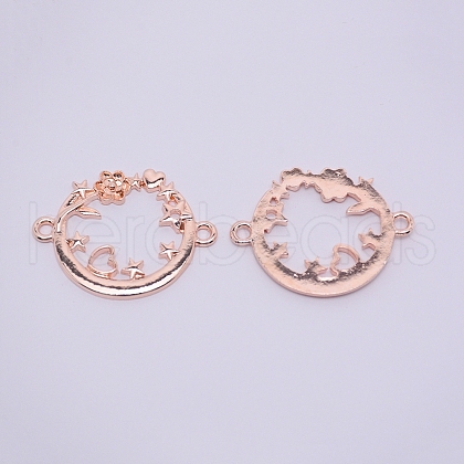 Alloy Kitten Open Back Bezel Links PALLOY-WH0080-15RG-RS-1