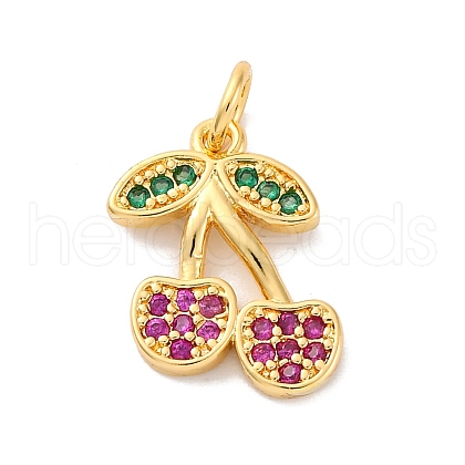 Brass Micro Pave Cubic Zirconia Pendants KK-F894-05G-1