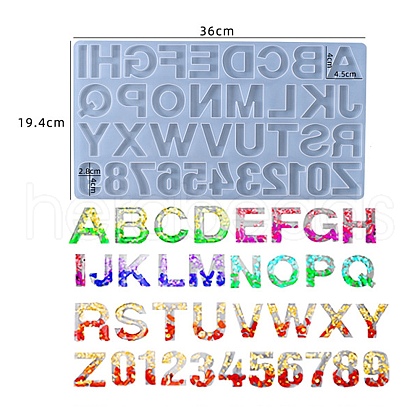 Letter A~Z & Number 0~9 DIY Silicone Molds DIY-YWC0004-12-1
