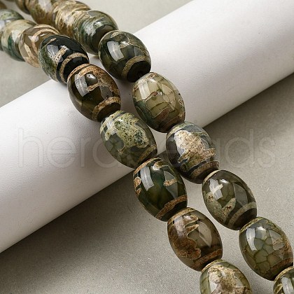 Tibetan Style dZi Beads Strands G-S389-A04-1