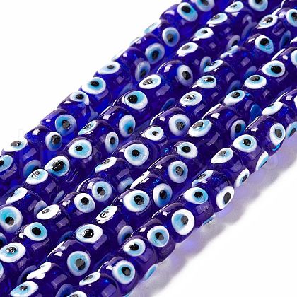 Handmade Evil Eye Lampwork Beads Strands LAMP-F024-01B-01-1