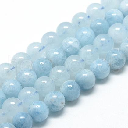 Natural Aquamarine Beads Strands G-R446-6mm-05-1