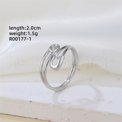 Fashionable Brass Paperclip Cuff Ring SD5777-1-1