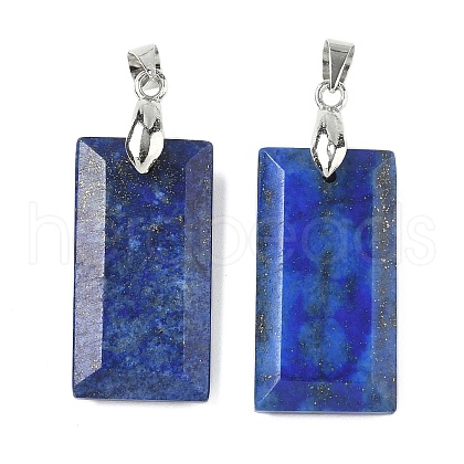 Dyed Natural Lapis Lazuli Faceted Pendants G-L623-03P-05-1