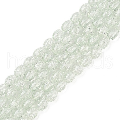 Transparent Crackle Glass Beads Strands X-DGLA-S085-6x8-01-1