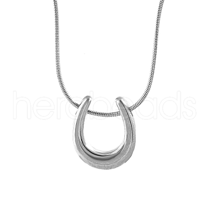 Non-Tarnish Stainless Steel Teardrop Pendant Necklaces JB6255-1-1