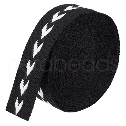 5 Yards Polycotton Jacquard Arrow Ribbon OCOR-WH0078-170A-1
