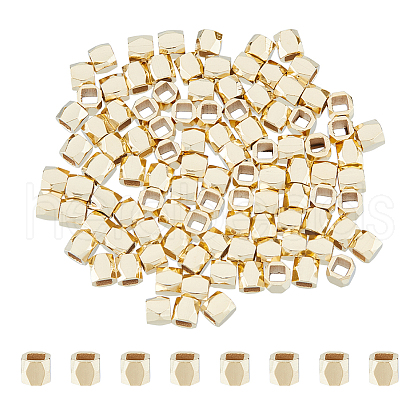 FIBLOOM 100Pcs Brass Spacer Beads KK-FI0001-02B-G-1