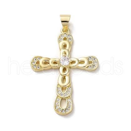 Brass Micro Pave Cubic Zirconia Pendants KK-A212-10F-G-1