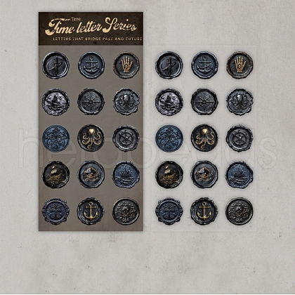 15Pcs PU Imitation Leather Stickers STIC-P018-A03-1
