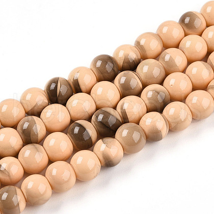 Baking Painted Glass Beads Strands DGLA-N013-8mm-07-1