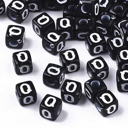 Opaque Acrylic Beads X-SACR-N002-01Q-1