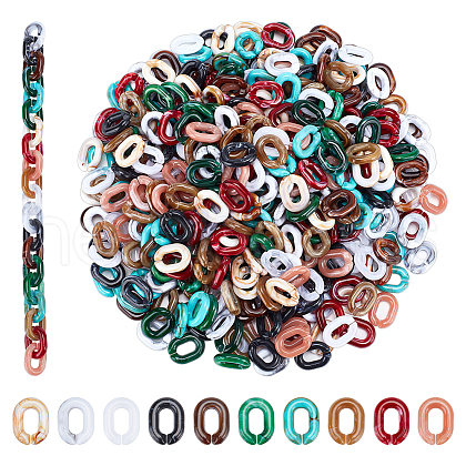 WADORN 400Pcs 10 Colors Acrylic Linking Rings OACR-WR0001-01-1