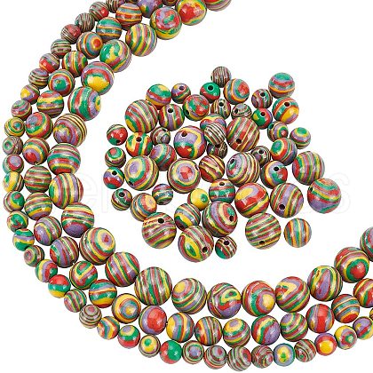 ARRICRAFT 3 Strands 3 Style Synthetic Malachite Beads Strands G-AR0004-31C-1