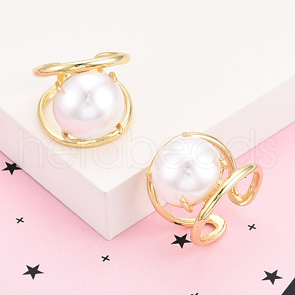 Brass Cuff Rings for Women KK-T074-01G-1