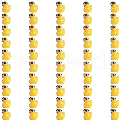50Pcs Resin Ornaments Cute Little Yellow Duck Ornaments DIY Landscaping JX882A-1