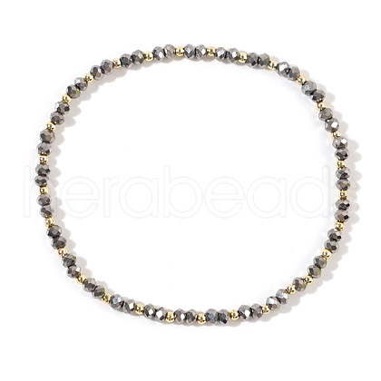 Minimalist Glass Rondelle Beaded Bracelet for Women YA6719-1-1