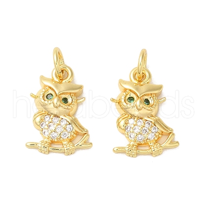 Rack Plating Brass Micro Pave Cubic Zirconia Pendants KK-K377-62G-1