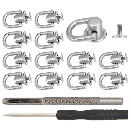 Gorgecraft 20 Sets Alloy D Ring Head Screwback Button PURS-GF0001-02P-1