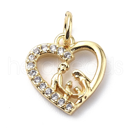 Brass Micro Pave Cubic Zirconia Charms ZIRC-F131-08G-1