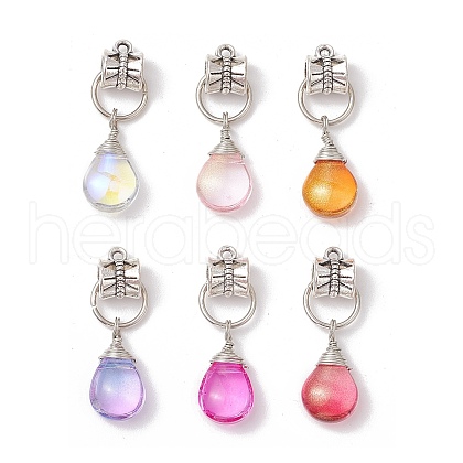 Electroplate Glass Pendants PALLOY-JF03577-1