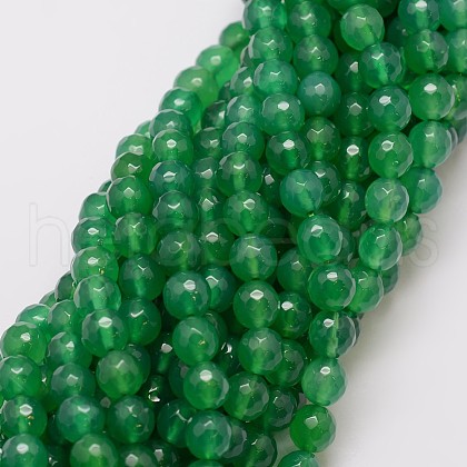 Natural Green Onyx Agate Beads Strands G-G882-8mm-A01-1-1