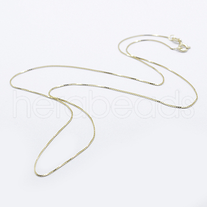 925 Sterling Silver Box Chain Necklaces STER-F039-40cm-03G-1
