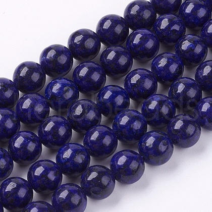 Dyed Natural Lapis Lazuli Bead Strands G-R173-8mm-01-1