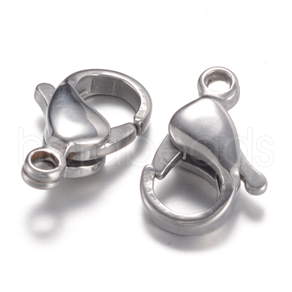 Tarnish Resistant 304 Stainless Steel Lobster Claw Clasps STAS-P095-05-1