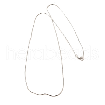 1mm Rack Plating Brass Square Snake Chain Necklaces for Women Men MAK-L044-18P-1