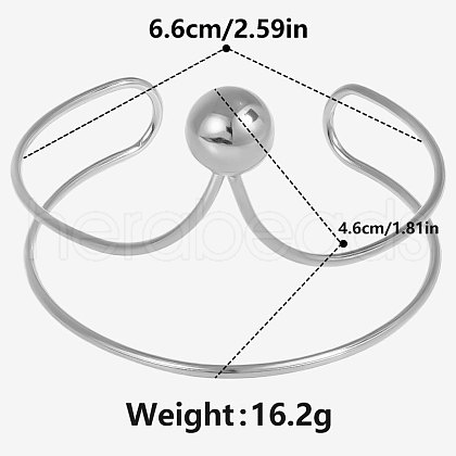 European and American Style 304 Stainless Steel Cuff Bangles for Women VI3097-1-1