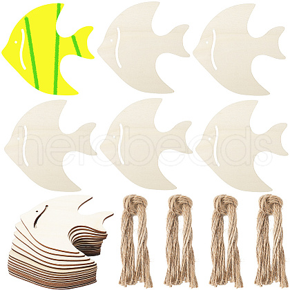 Ocean Theme Wood Pendant Decorations HJEW-WH20016-01B-1