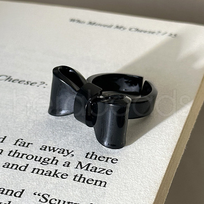 Bowknot Resin Open Cuff Rings for Women FS-WGF25F1-03-1