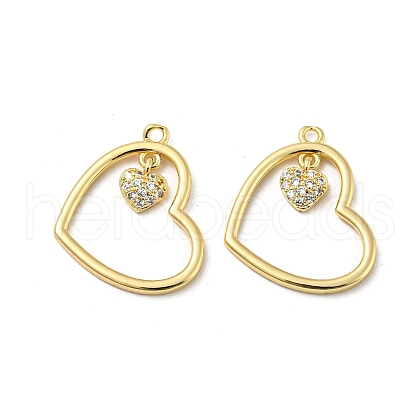 Brass Micro Pave Cubic Zirconia Pendants KK-H460-44G-1