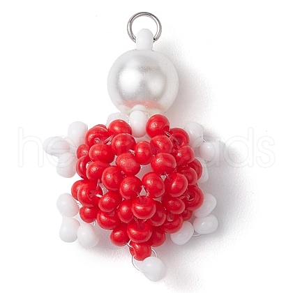 Seed Beads Beaded Charms PALLOY-MZ00346-01-1