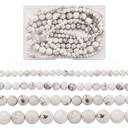 4 Strands 4 Style Natural Howlite Beads Strands G-TA0001-34-1