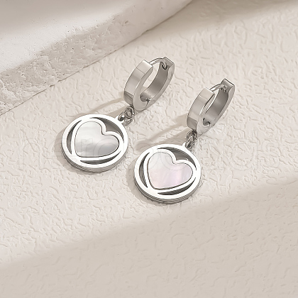 Stainless Steel Heart Hoop Earrings GG9932-3-1