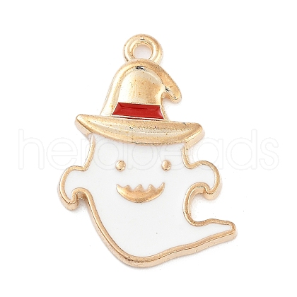 Halloween Theme Light Gold Plated Alloy Enamel Pendants ENAM-M219-14KCG-03-1