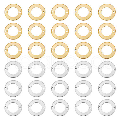 Unicraftale 32Pcs 2 Colors 304 Stainless Steel Connector Charms STAS-UN0049-77-1