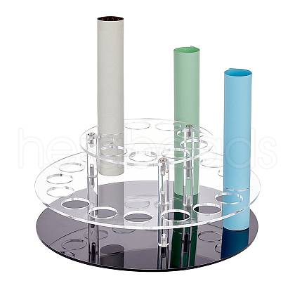 2-Tier Rotatable Round Transparent Acrylic Cosmetics Organizer Holder ODIS-WH0026-05-1