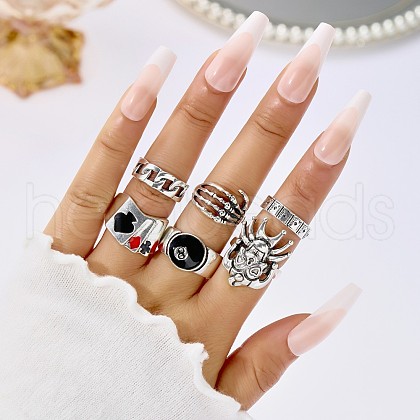 Alloy & Enamel Cuff Rings/Finger Rings FS-WGAFE84-04-1
