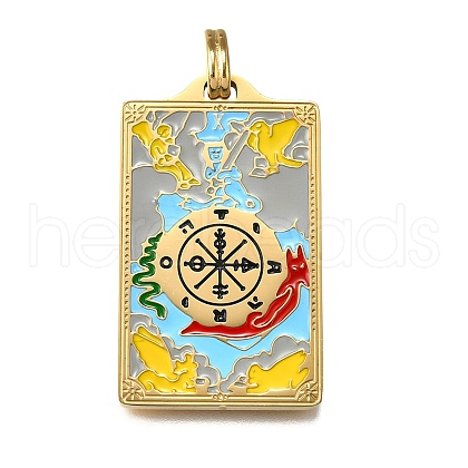 Tarot 304 Stainless Steel Enamel Pendants STAS-M119-07I-G-1