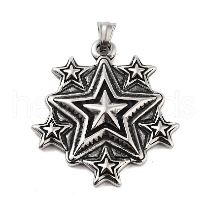 Retro 304 Stainless Steel Pendants STAS-I205-37AS-C-1