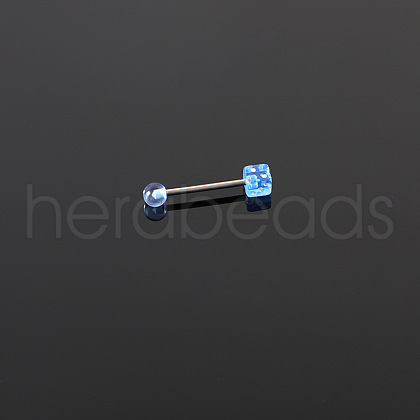 Dice 316L Surgical Stainless Steel with Acrylic Tongue Rings FS-WGEA7F0-08-1