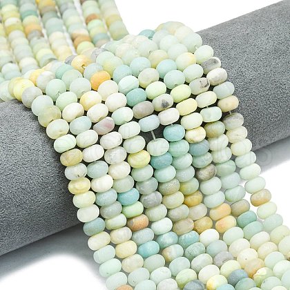 Natural Flower Amazonite Beads Strands G-P575-A10-8x5mm-01-1