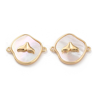 Natural Shell Connector Charms KK-A183-44G-1