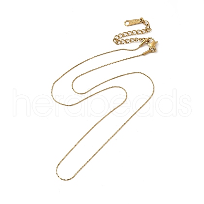 Ion Plating(IP) 304 Stainless Steel Coreana Chain Necklace for Women X-NJEW-G097-03G-1